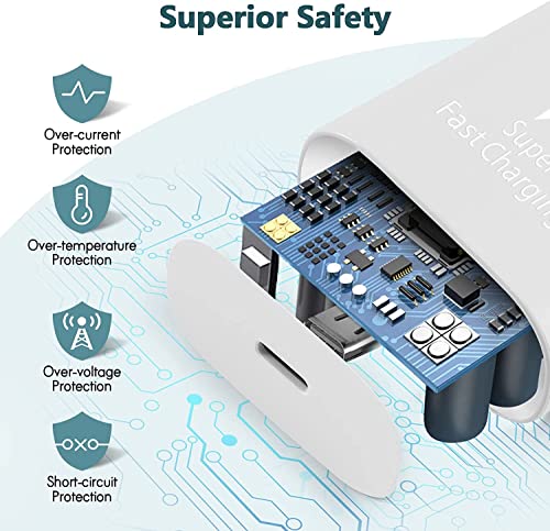Type C Charger Fast Charging,25W USB C Wall Charger Super Fast Charging Block with 5FT Android Phone Charger Cable for Samsung Galaxy S23 Ultra/S23/S23+/S23 Ultra/S22/S22 Ultra/S21/S21 Ultra/S20 Ultra