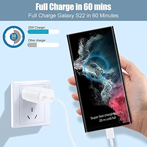 Type C Charger Fast Charging,25W USB C Wall Charger Super Fast Charging Block with 5FT Android Phone Charger Cable for Samsung Galaxy S23 Ultra/S23/S23+/S23 Ultra/S22/S22 Ultra/S21/S21 Ultra/S20 Ultra