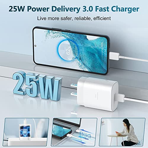 Type C Charger Fast Charging,25W USB C Wall Charger Super Fast Charging Block with 5FT Android Phone Charger Cable for Samsung Galaxy S23 Ultra/S23/S23+/S23 Ultra/S22/S22 Ultra/S21/S21 Ultra/S20 Ultra