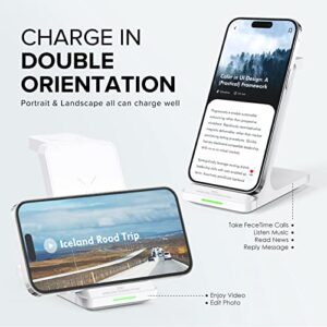 Wireless Charging Station, 3 in 1 Fast Wireless Charger Stand for Multiple Devices Apple Watch Ultra Series 8 7 6 SE 5 4 3 2, iPhone 14 13 12 11 Pro Max/14 Plus/Mini/X/XS/XS Max/XR/SE, Airpods Pro 2 3