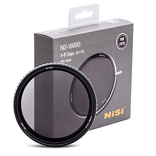 NiSi 82mm True Color ND-Vario | 1-5 Stops Variable Neutral Density Filter | Photography and Videography