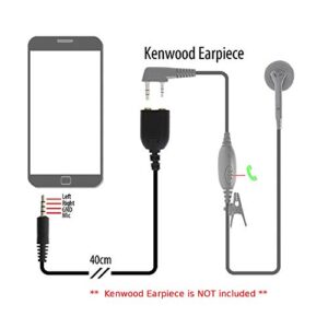 Mcbazel Surecom 3.5mm Kenwood Earpiece Adaptor for Cellphone to Walkie-Talkie