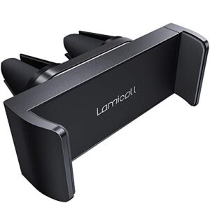 lamicall car vent phone mount – air vent clip holder, universal stand hands free cradle compatible with cell phone 14 13 12 mini 11 pro xs max xr x 8 7 6 6s plus se smartphones black