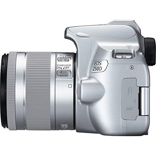 Canon EOS 250D (Rebel SL3) DSLR Camera w/ 18-55mm is STM Lens (Silver) (International Model)