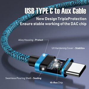 Type C Aux Cord USB C to 3.5mm Android Audio Aux Jack Cable,Type C Adapter to 3.5mm Headphone Stereo Cord for Car,Samsung Galaxy A14 5G/A23/A53/A13/A03S/S23 Ultra/S22/S21,Google Pixel 7 6 Pro/6a,Moto