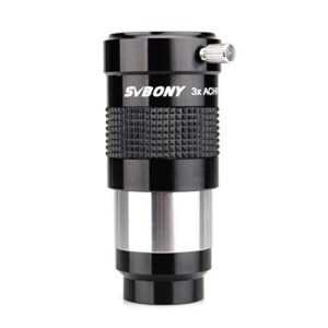 svbony 1.25 inches 3x barlow lens, fully-multi coated achromatic lens, fully metal telescope accessories for astronomical photography