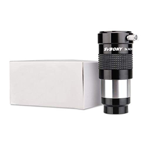 SVBONY 1.25 inches 3X Barlow Lens, Fully-Multi Coated achromatic Lens, Fully Metal Telescope Accessories for Astronomical Photography