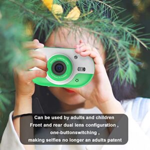 Niaviben Mini Portable Digital Camera for Kid's Waterproof Camera Front and Rear Dual 24 Million Pixel Compact Camera 2.4 Inch Green