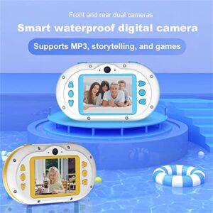 Niaviben Mini Portable Digital Camera for Kid's Waterproof Camera Front and Rear Dual 24 Million Pixel Compact Camera 2.4 Inch Yellow