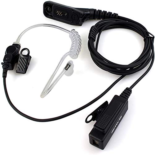 Retevis 2 Way Radio Earpiece with Mic 2 Wire Surveillance Acoustic Tube Earpiece Compatible with Motorola APX6000 APX6000LI XPR6550 XPR7000 XPR7550e APX6000LI Walkie Talkies(1 Pack)