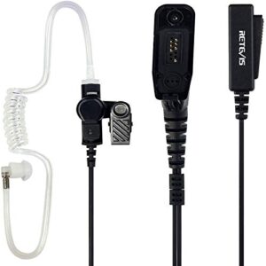 Retevis 2 Way Radio Earpiece with Mic 2 Wire Surveillance Acoustic Tube Earpiece Compatible with Motorola APX6000 APX6000LI XPR6550 XPR7000 XPR7550e APX6000LI Walkie Talkies(1 Pack)