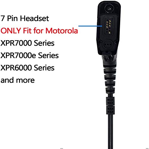 Retevis 2 Way Radio Earpiece with Mic 2 Wire Surveillance Acoustic Tube Earpiece Compatible with Motorola APX6000 APX6000LI XPR6550 XPR7000 XPR7550e APX6000LI Walkie Talkies(1 Pack)