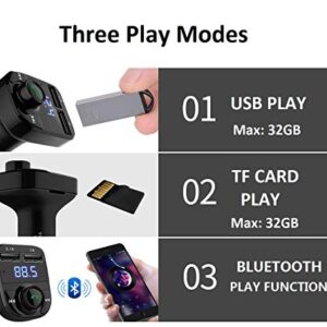 Handsfree Call Car Charger,Wireless Bluetooth FM Transmitter Radio Receiver,Mp3 Audio Music Stereo Adapter,Dual USB Port Charger Compatible for All Smartphones,Samsung Galaxy,LG,HTC,etc.