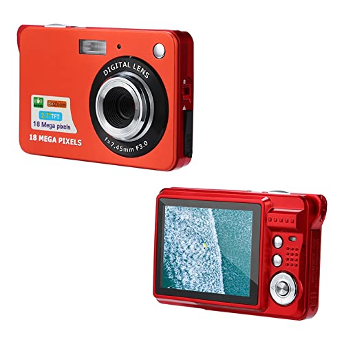 Niaviben Portable Digital Camera 18 Million Pixel High Definition Screen Mini Compact Camera for Home Selfie 2.7 inch Red