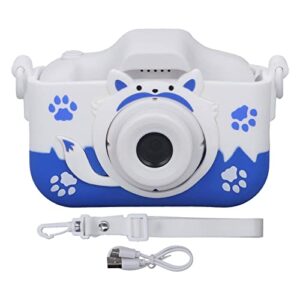 Kids Selfie Digital Camera Small Portable Blue Children's Cute Cartoon Fox Shape Four Filters Mini 40MP HD Camera