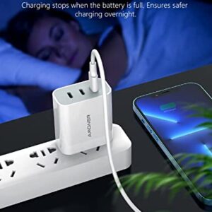 USB C Charger, Amoner 35W iPhone Charger, 3-Port Type C Wall Charger with PD 3.0 Power Delivery Adapter for iPhone 14/13/12/12 Pro/12 Pro Max/12 Mini/11,Galaxy,Pixel 4/3 and More