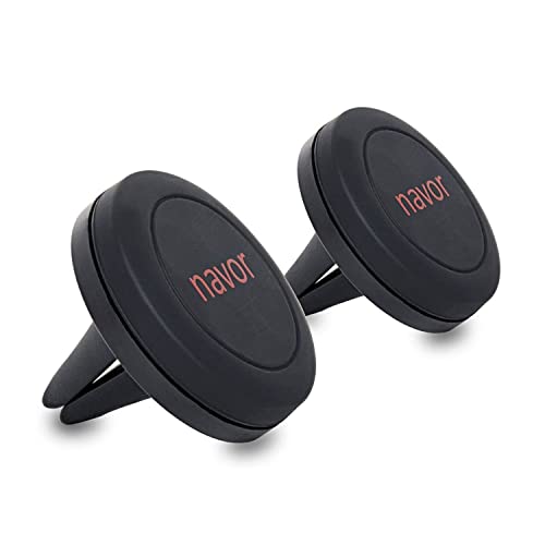 navor Universal Air Vent Magnetic Car Mount Holder, for Cell Phones and Mini Tablets with Fast Swift-Snap Technology-Black (2 Pack )