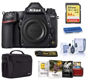 nikon d780 fx-format dslr camera body only bundle with case, 64gb sd card, mac software pack, cleaning kit, card reader
