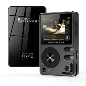 hifi walker h2, high resolution mp3 player with bluetooth, dsd dac, hifi portable digital audio player lossless hi res music player with 64gb memory card, support up to 256gb