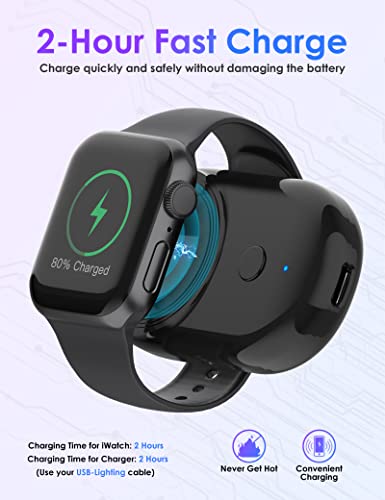 PAOLIMAX Portable Wireless Charger for Apple Watch, iwatch Charger【Upgraded Version】 1100mAh Smart Keychain Power Bank, Portable Magnetic iWatch Charger for Apple Watch Series 7/6/5/4/3/2/SE/Nike