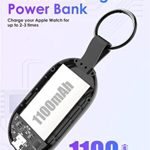 PAOLIMAX Portable Wireless Charger for Apple Watch, iwatch Charger【Upgraded Version】 1100mAh Smart Keychain Power Bank, Portable Magnetic iWatch Charger for Apple Watch Series 7/6/5/4/3/2/SE/Nike