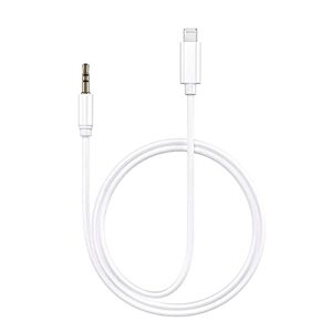 iphone aux cord for car, apple mfi certified veetone lightning to 3.5 mm headphone jack adapter male aux stereo audio cable compatible with iphone 13 13 pro 12 11 se 2020 xs xr x 8 7, 3.3ft white