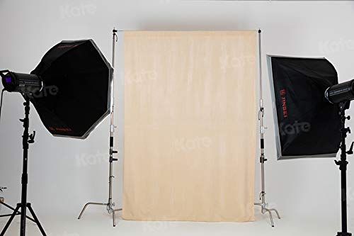 Kate 8FT×10FT Solid Beige Backdrop Portrait Photography Background for Photography Studio Children and Headshots Beige Backdrop Background for Photography Photo Booth