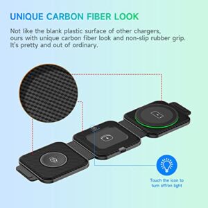 Wireless Charger for Samsung,RELAXYO Foldable 3 in 1 Fast Wireless Charging Pad Travel Station Compatible with Z Fold4/Flip/S23 Ultra/S22+/S21/S20/Note 20/10,Galaxy Watch 5 Pro/4/3/Active/LTE,Buds+