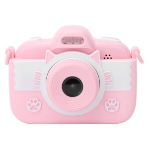 donn children digital camera, video camera toy sturdy large capacity battery with usb charging cable for funning for outdoor(pink)