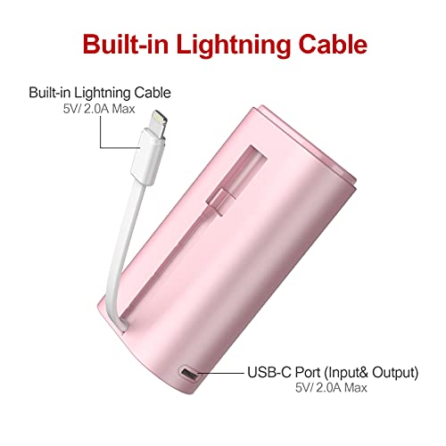 iWALK Portable Charger 9000mAh Ultra-Compact Power Bank with Built-in Cable, Small External Battery Pack Compatible with iPhone 14/14 Plus/14 Pro Max/13/13 Mini/13 Pro Max/12/12/Pro/11/XR/XS/X/8/7/6