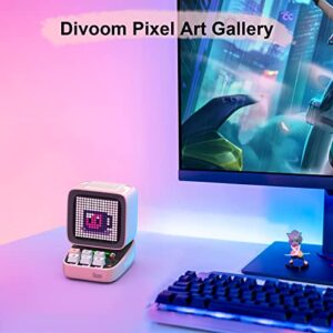 Divoom Ditoo Retro Pixel Art Game Bluetooth Speaker with 16X16 LED App Controlled Front Screen (Pink)