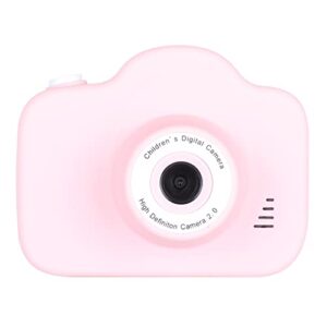 ebtools camera for kids, 2.0 inch ips screen 1080p mini toy camera with 2000w front and rear dual cameras, built in games and photo stickers, support 32gb memory card(pink)
