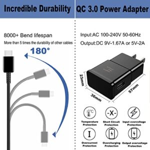 Type C Charger Fast Charging,Android Phone Charger Block with USB C Charger Cable 6.6Ft for Samsung Galaxy S22/S21/S20/S10/S10 Plus/S10E/S9/S8/S21Ultra/S22+/S22 Ultra/Note 8/9/10/20,2 Pack