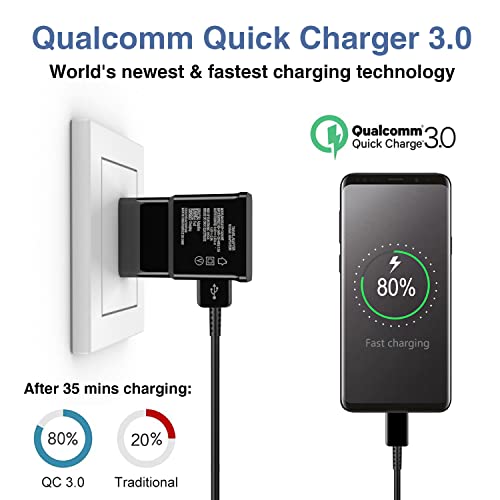 Type C Charger Fast Charging,Android Phone Charger Block with USB C Charger Cable 6.6Ft for Samsung Galaxy S22/S21/S20/S10/S10 Plus/S10E/S9/S8/S21Ultra/S22+/S22 Ultra/Note 8/9/10/20,2 Pack