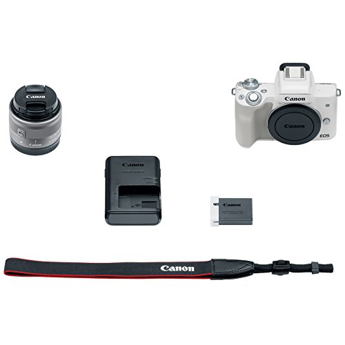 Canon 2681C011 EOS M50 Mirrorless Digital Camera (White) w/EF-M 15-45mm is STM Lens - (Renewed)