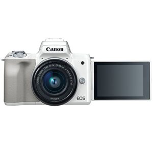 Canon 2681C011 EOS M50 Mirrorless Digital Camera (White) w/EF-M 15-45mm is STM Lens - (Renewed)