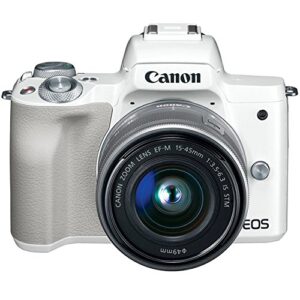 Canon 2681C011 EOS M50 Mirrorless Digital Camera (White) w/EF-M 15-45mm is STM Lens - (Renewed)