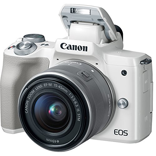 Canon 2681C011 EOS M50 Mirrorless Digital Camera (White) w/EF-M 15-45mm is STM Lens - (Renewed)