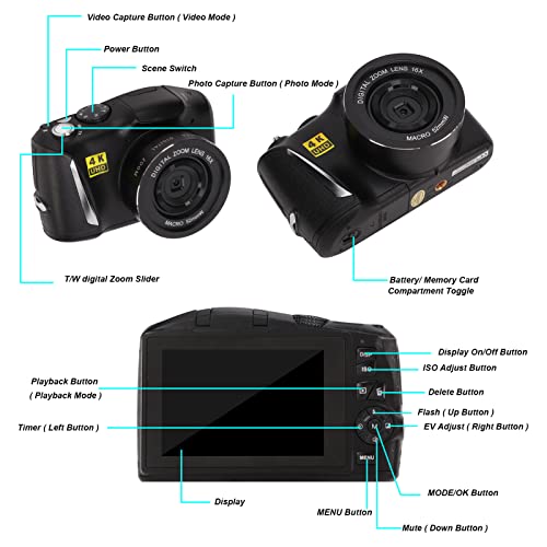 4K digital camera Ultra HD 48 megapixel camera with 16x digital zoom 3.2 inch screen camera Underwater Cameras