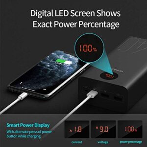 ROMOSS 40000mAh Power Bank, 18W PD USB C Fast Charging Portable Phone Charger, 3 Outputs and 2 Inputs External Battery Pack with LED Display for iPhone 14/13/13 Pro Max, iPad, Samsung Galaxy and More
