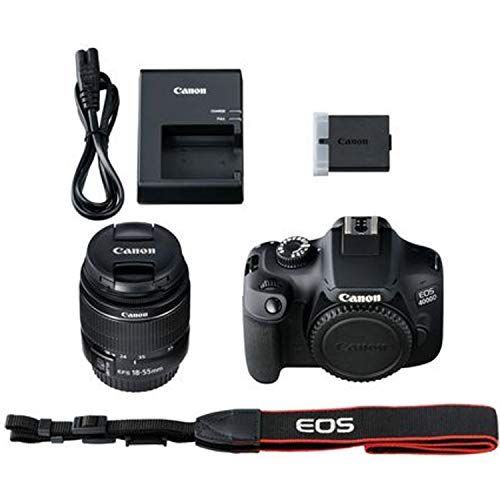Canon EOS 4000D (Rebel T100) DSLR Camera w/EF-S 18-55mm F/3.5-5.6 Zoom Lens + 128GB Memory + Case + Tripod + Filters (28pc Bundle) (Renewed)