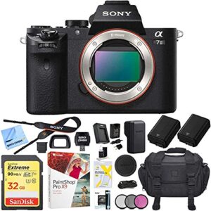 sony ilce-7m2/b alpha a7ii mirrorless interchangeable lens camera body bundle with 32gb memory card, camera bag for dslr, camera battery, battery charger, paintshop pro and 40.5mm filter kit