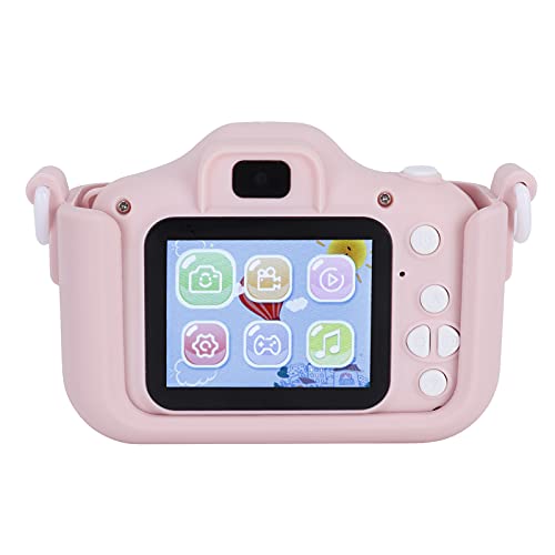 070 Camera Children Camera Portable 40MP Cartoon Cat Photograph Camera with Puzzle Games Birthday Gifts for Kids Children (Pink)