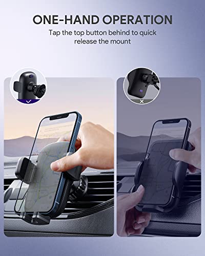 HHJ Phone Mount for Car [Super Stable & Easy] Upgraded Air Vent Clip Car Phone Holder Mount Fit for All Cell Phone with Thick Case Handsfree Car Mount for iPhone Automobile Cradles Universal