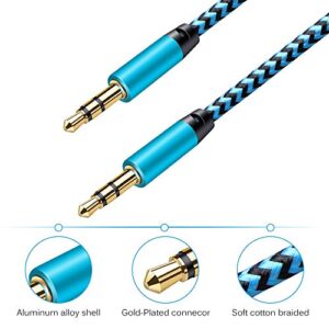 AUX Cord for Car, 6 Pack 3.5mm Auxiliary Audio Cable, Braided Stereo AUX Chords Compatible Headphone Car, iPhone, iPod, iPad, Samsung Galaxy, HTC, LG, Google Pixel, Tablet & More