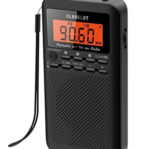 Portable Radio FM/AM/SW Transistor Battery Operated by 2*AA Batteries with Key backlight LCD Display Digital Alarm Clock Sleep Timer,Best Reception,Best Sound Quality Pocket Radios for Walking,Running