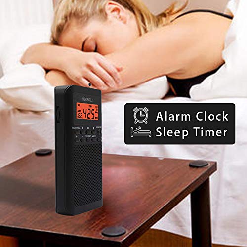 Portable Radio FM/AM/SW Transistor Battery Operated by 2*AA Batteries with Key backlight LCD Display Digital Alarm Clock Sleep Timer,Best Reception,Best Sound Quality Pocket Radios for Walking,Running