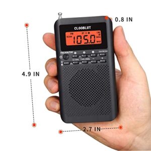 Portable Radio FM/AM/SW Transistor Battery Operated by 2*AA Batteries with Key backlight LCD Display Digital Alarm Clock Sleep Timer,Best Reception,Best Sound Quality Pocket Radios for Walking,Running