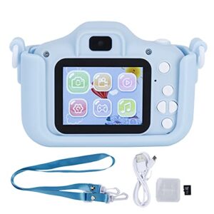 070 Camera Children Camera Portable 40MP Cartoon Cat Photograph Camera with Puzzle Games Birthday Gifts for Kids Children (Blue)