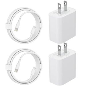 2 pack [apple mfi certified] iphone 14 13 12 11 fast charger, 20w rapid usb c charger with 6ft usb c to lightning cable pd adapter compatible iphone 14/13/13 pro max/12/12mini/12pro/11 pro/11/ipad air